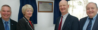 From left to right: John Womersley, CEO, STFC (also Chairman of the SKA Organisation); Dame Nancy Rothwell, President and Vice-Chancellor, The University of Manchester; The Rt. Hon. David Willetts MP, UK Minister for Universities and Science; Philip Diamond, Director General, SKA Organisation.